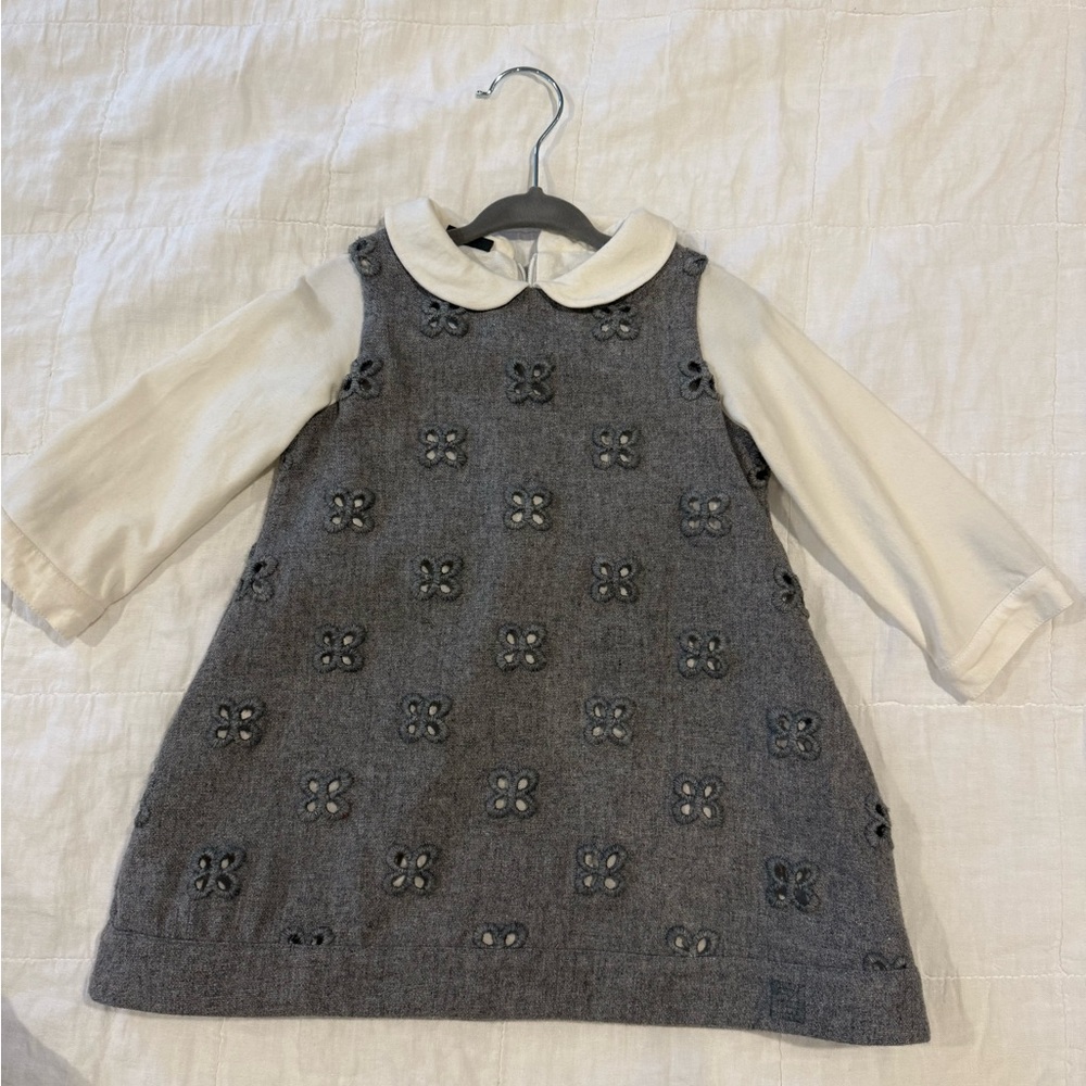 Fendi Cream and White Baby Dress